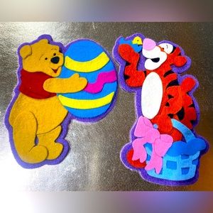 DISNEY STORE VTG 1990s WINNIE THE POOH 3-D FELT PUPPET PALS LOLLIPOP HOLDERS (2)